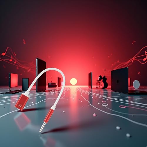GANPUB Headphone Jack Adapter,3.5mm Male to TypeC Female Audio Cable Cord,USB C to Aux Audio Dongle Compatible with MP3 Players, CD Players, Laptops, Tablets, Smartphone, Earbuds and Accessories (Red) - Image 4