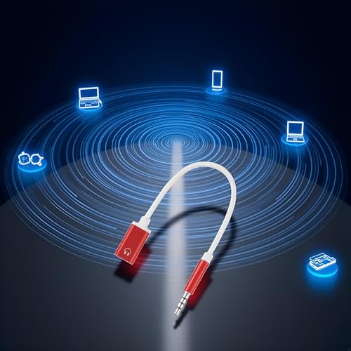 GANPUB Headphone Jack Adapter,3.5mm Male to TypeC Female Audio Cable Cord,USB C to Aux Audio Dongle Compatible with MP3 Players, CD Players, Laptops, Tablets, Smartphone, Earbuds and Accessories (Red) - Image 2