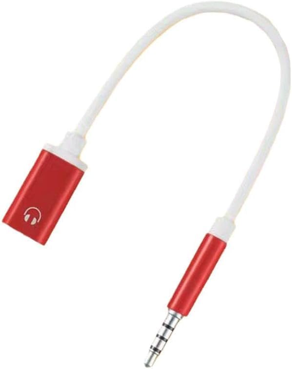 GANPUB Headphone Jack Adapter,3.5mm Male to TypeC Female Audio Cable Cord,USB C to Aux Audio Dongle Compatible with MP3 Players, CD Players, Laptops, Tablets, Smartphone, Earbuds and Accessories (Red) - Image 1