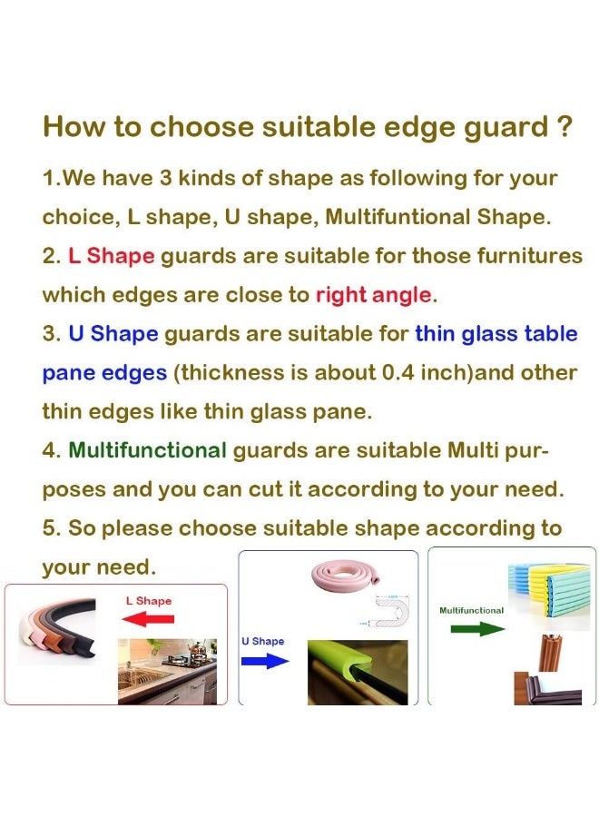 M2cbridge M2cbridge (Brown with 4 Corners) - L Shape Extra Thick Furniture Table Edge Protectors Foam Baby Safety Bumper Guard 2m - Image 5