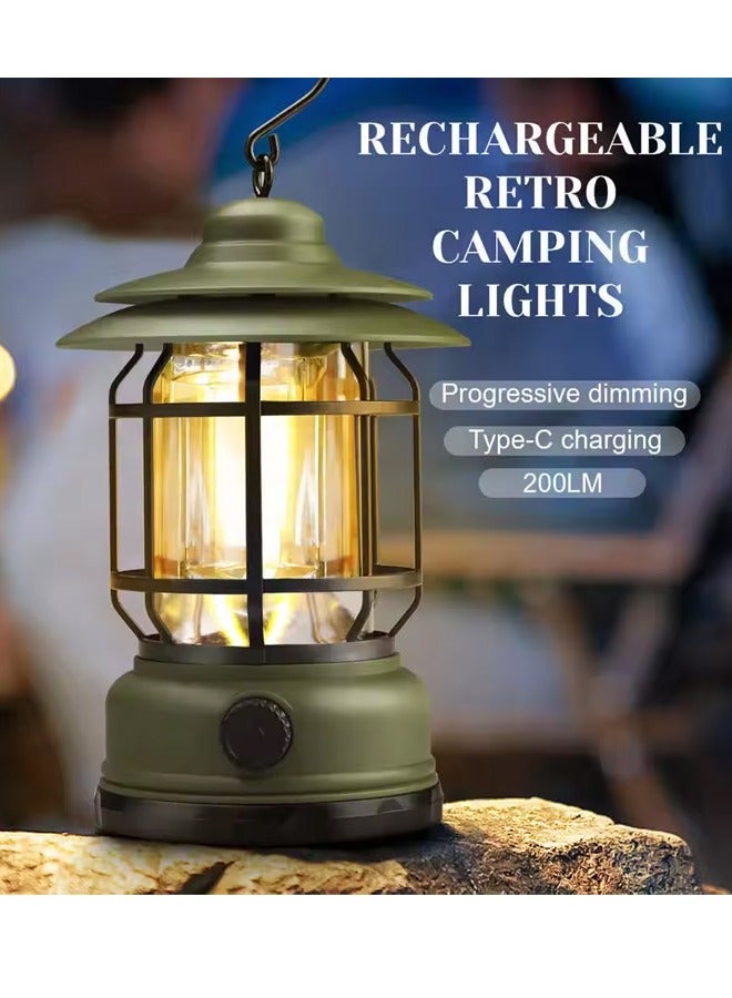ماركة غير محددة فانوس التخييم LED، فوانيس التخييم LED المحمولة القابلة لإعادة الشحن، فانوس مقاوم للماء يدويًا ومعلق، أضواء تخييم محمولة عتيقة، ضوء خيمة مقاوم للماء في الهواء الطلق لحالات الطوارئ، وانقطاع التيار الكهربائي، والتخييم، وسقيفة المنزل  - Image 1