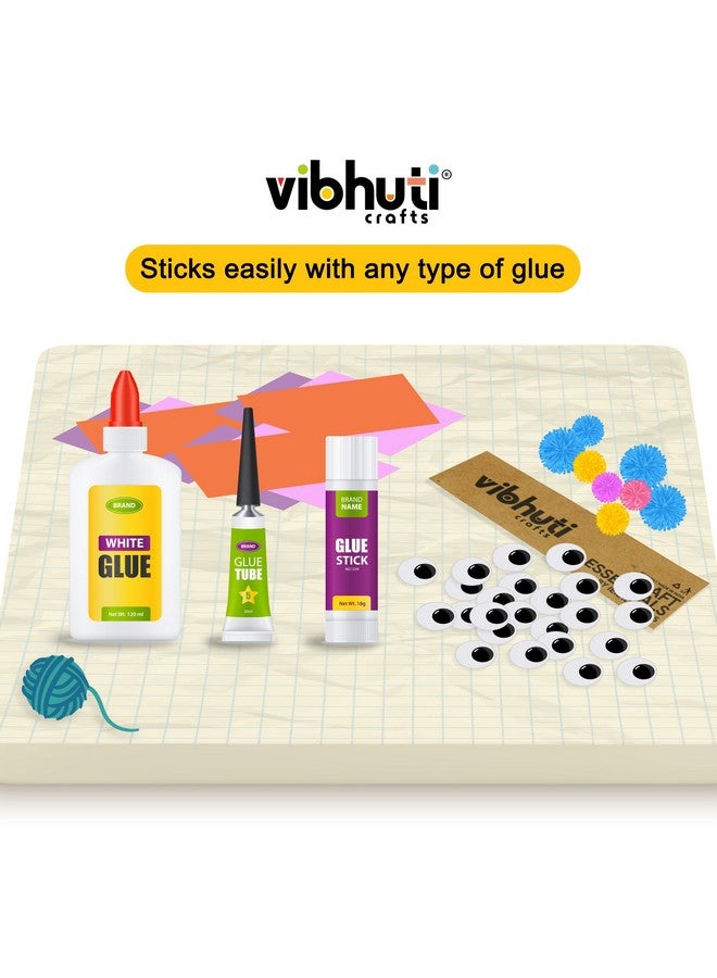 IEIDidactics Vibhuti Crafts Big Googly Eyes for Craft (12 mm, Pack of 100) - Fun Supplies for DIY Projects, Dolls, Soft Toys - Non Adhesive Wiggle Eyes for Art Decorations - Image 3