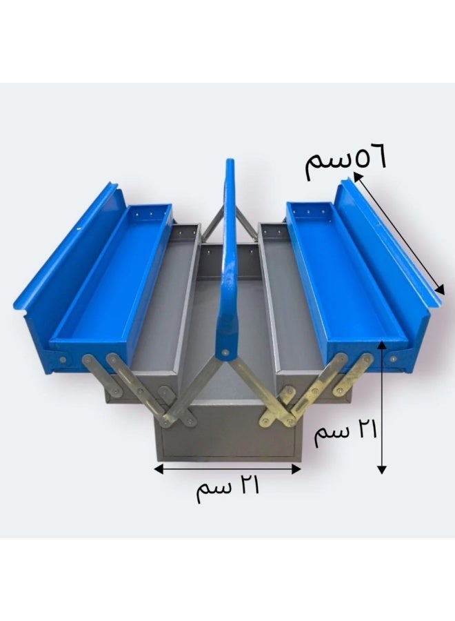 شنطه عده صاج كبيرة 5 درج 56 سم لتخزين العدد والادوات صاج معالج بطبقه من اليكتروستاتيك  لمقاومه الصداء - Image 2