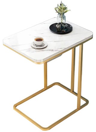 C-Shape Side Table, Faux Marble Tray Snack Table with Metal Frame, Coffee Accent End Table - pzsku/Z54624C1E21CFD2C1FA65Z/45/_/1735801987/06facd0e-ee35-4db9-8f1d-6f2478ba83d6
