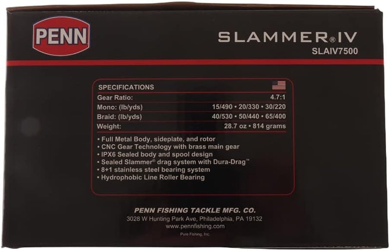 Penn Slammer IV Spinning Reel - Black Gold, 2500 Size - Image 4
