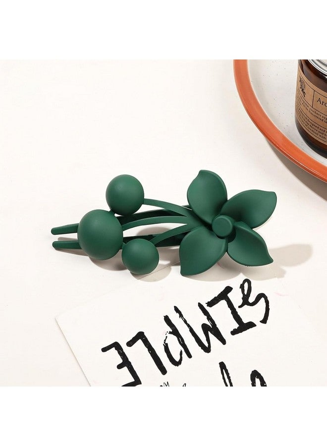 Bakefy-4 pcs Flower Hair Clips Matte French Hair Barrette Stylish Lay Flat Hair Clips for All Hair Types Non-Slip Hair Clamps Grab Elegant Hair Accessories for Women Girls - Image 3