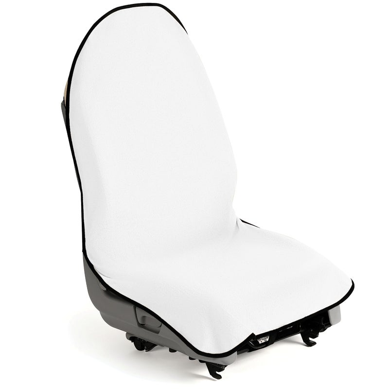 lebogner Waterproof Sweating Car Seat Cover for Post Gym Workout Running Swimming Beach and Hiking Universal Fit AntiSlip Bucket Seat Protector for Cars SUVs and Trucks Machine Washable White