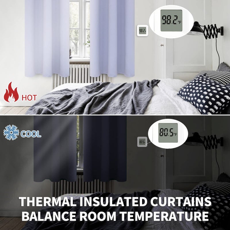 BGment Room Darkening Curtains 45 Inches Long - Grommet Thermal Insulated Drapes Window Treatment Curtains for Bedroom, 2 Panels, 38 x 45 Inch, Lavander - Image 4