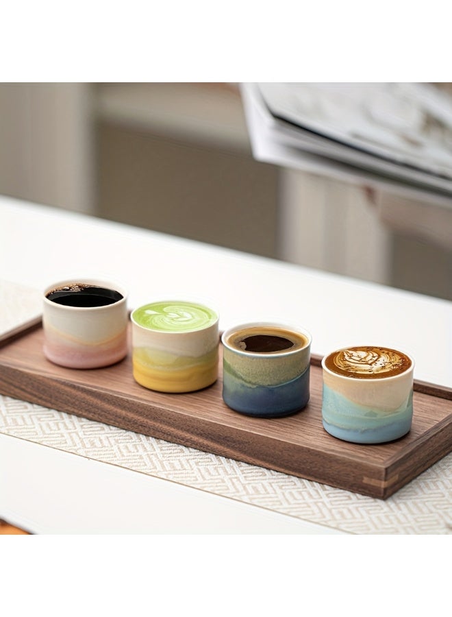 WALALLA 4-Piece Ceramic Cup Espresso Cups With Gift Box Elegant Coffee Cups Arabic Mug with Nature Scenery Tea Cup Set Small Size Coffee Mug Drinking Cup Set - Image 2