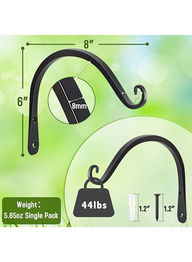 1 عبوة من خطافات الحائط المعلقة مقاس 8 بوصات مع الملحقات ، ومناسبة لمغذيات الطيور المعلقة في الهواء الطلق ، ودقات الرياح ، وسلال النباتات ، والأسود. - Image 2