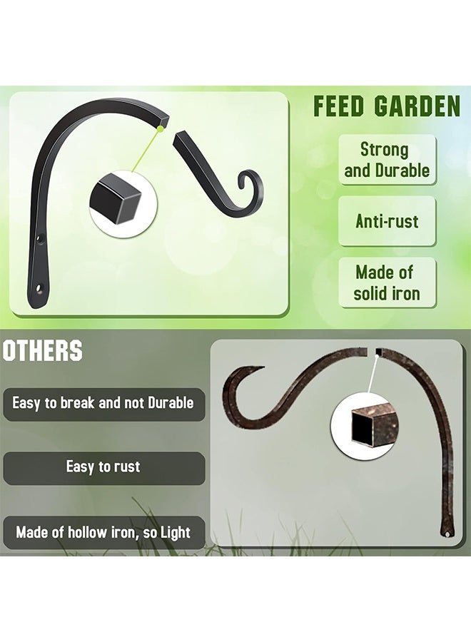 1 عبوة من خطافات الحائط المعلقة مقاس 8 بوصات مع الملحقات ، ومناسبة لمغذيات الطيور المعلقة في الهواء الطلق ، ودقات الرياح ، وسلال النباتات ، والأسود. - Image 3