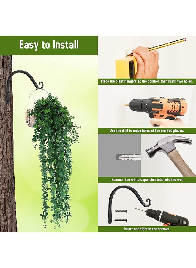 1 عبوة من خطافات الحائط المعلقة مقاس 8 بوصات مع الملحقات ، ومناسبة لمغذيات الطيور المعلقة في الهواء الطلق ، ودقات الرياح ، وسلال النباتات ، والأسود. - Image 5