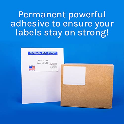 Premium Label Supply White Sticker FBA Labels – 4" x 3.33" – Laser/Inkjet Compatible – (6 per Sheet), 100 Sheets - 600 Total Adhesive Labels - Image 5