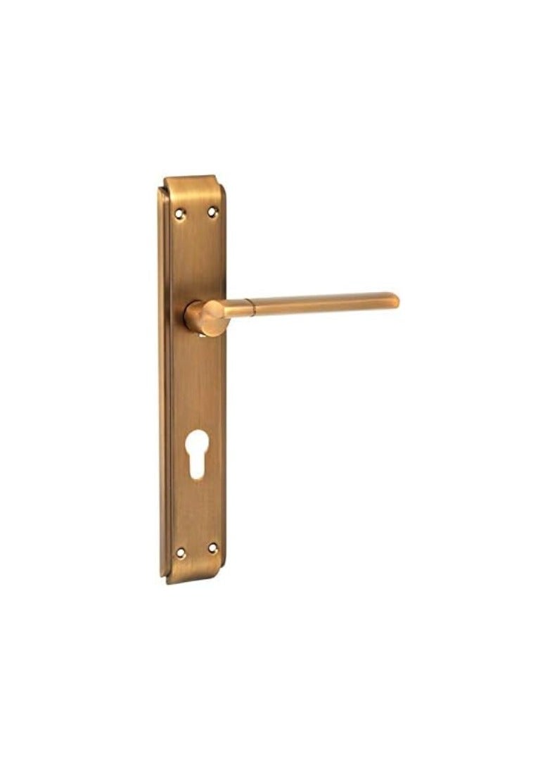 KNP KNP Door Lockset (Handle and Lockbody) Centre to Centre Gold Color with Matt Finish 85 mm 