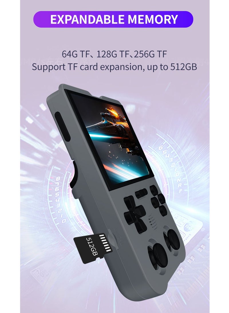 وحدات تحكم الألعاب المحمولة XU10 Retro، شاشة IPS 3.5 بوصة، بطاقة TF 64 جيجا محملة مسبقًا 8000 لعبة، تدعم أكثر من 20 نوعًا من تنسيقات الألعاب، مع عمر بطارية 3000 مللي أمبير في الساعة 6-8 ساعات (بنفسجي)