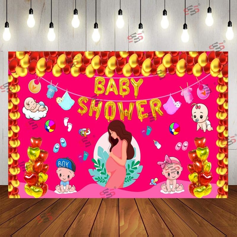 S2S قماش خلفية حفل استقبال المولود لتزيين البوجا التقليدي، قماش تزيين خلفية | قماش ستارة لجميع المهرجانات والفعاليات والمناسبات - (5 × 8 قدم) - Image 3