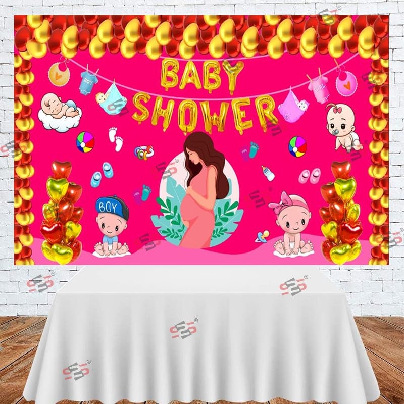 S2S قماش خلفية حفل استقبال المولود لتزيين البوجا التقليدي، قماش تزيين خلفية | قماش ستارة لجميع المهرجانات والفعاليات والمناسبات - (5 × 8 قدم) - Image 4