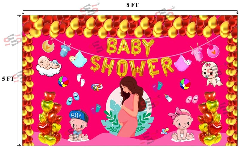 S2S قماش خلفية حفل استقبال المولود لتزيين البوجا التقليدي، قماش تزيين خلفية | قماش ستارة لجميع المهرجانات والفعاليات والمناسبات - (5 × 8 قدم) - Image 2