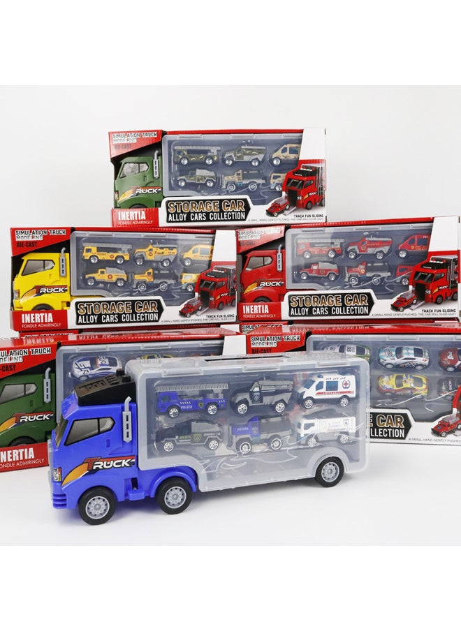 Generic Alloy Tractor Portable Large Truck Car Model Toys Southeast Asian Supply English Version-Color:Yellow Bus + Engineering Homework Model [620g]  - Image 2