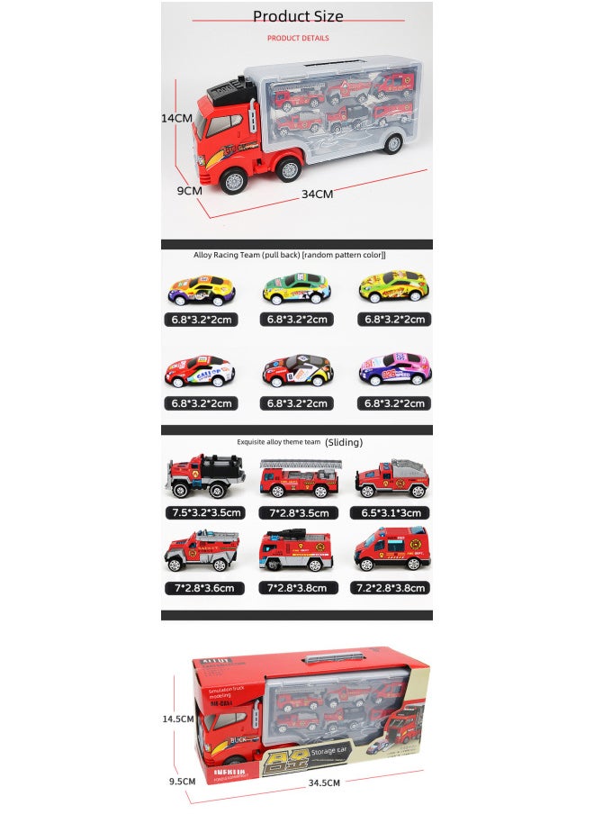 Generic Alloy Tractor Portable Large Truck Car Model Toys Southeast Asian Supply English Version-Color:Yellow Bus + Engineering Homework Model [620g]  - Image 5