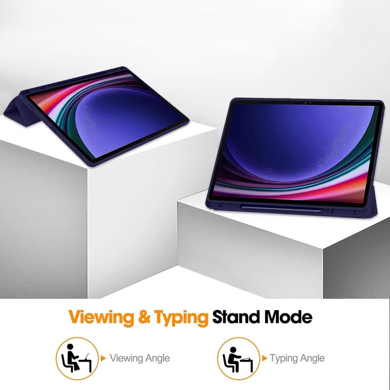 ProElite Cover for Samsung Galaxy Tab S10 Lite 10.9"/ Tab S9 FE 10.9 inch/Tab S10 FE/Tab S9 11" Cover, Soft Flexible Flip Case Cover with S Pen Holder, Auto Sleep Wake, [Recoil Series] - Dark Blue - Image 4