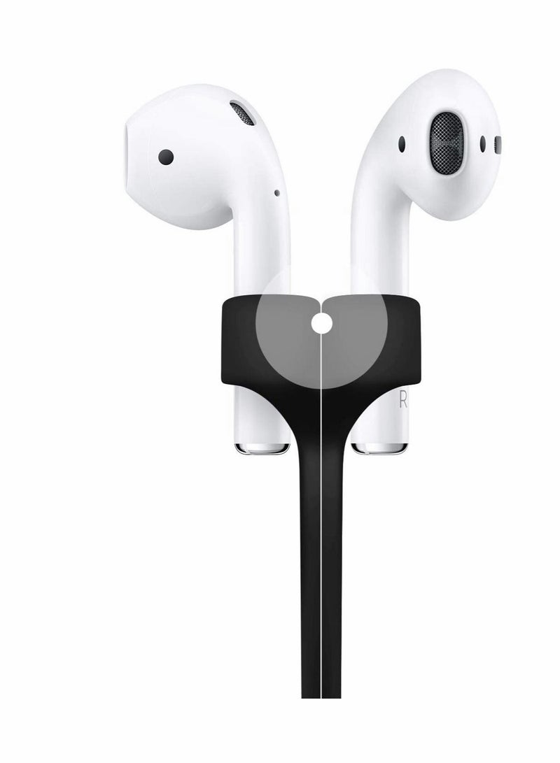 Captaintech Silica Gel Neck Rope Cord Colorful Soft Sport String Tether Lanyard Running Silicone Wire Cable Connector for Magnetic Anti Lost Strap 4PCS (White Black Grey Blue) - Image 2