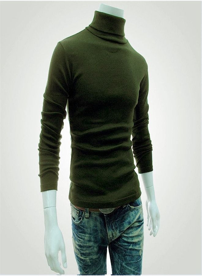 Men's Large High Collar Solid Pullover Long Sleeved Sweater Green - pzsku/Z5462C1D30E85C30F30DBZ/45/_/1666802338/6e5ed86f-e81e-474a-b0a6-ef40f8e841cf