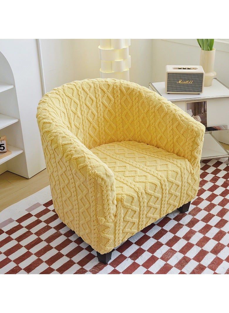 Single sofa cover cat-proof semi-circular chair cover non-slip chair cover comfortable and warm sofa cover - Image 1