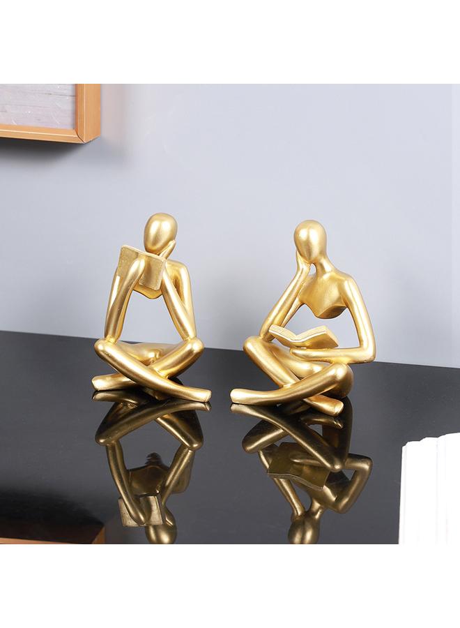 الأزرق جي دبليو شخصية إبداعية مجردة جديدة مفكر قراءة زخارف راتنج غرفة المعيشة النموذجية - Image 4