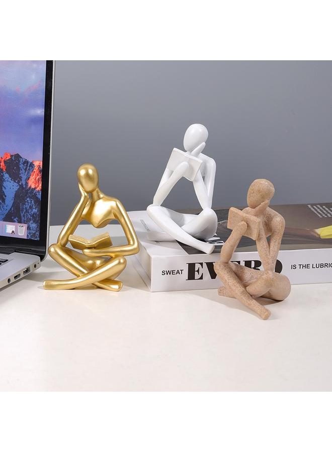 الأزرق جي دبليو شخصية إبداعية مجردة جديدة مفكر قراءة زخارف راتنج غرفة المعيشة النموذجية - Image 3