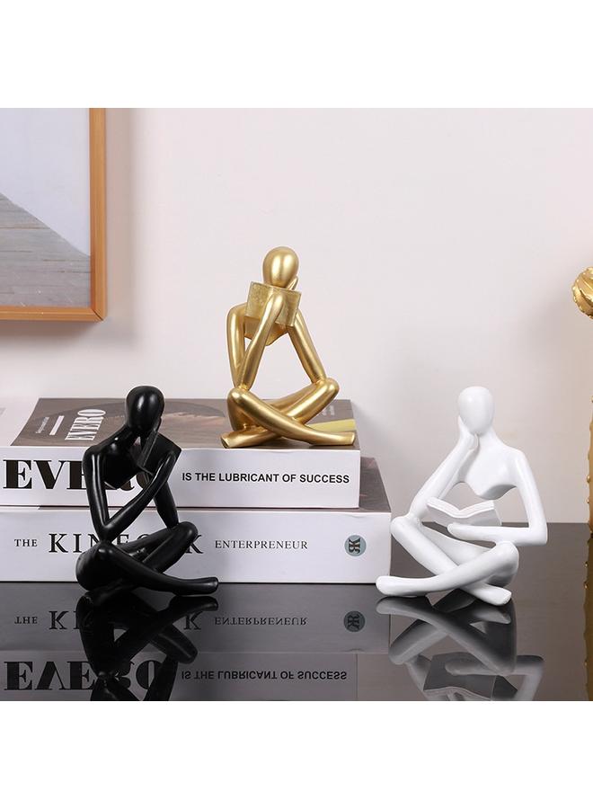 الأزرق جي دبليو شخصية إبداعية مجردة جديدة مفكر قراءة زخارف راتنج غرفة المعيشة النموذجية - Image 2