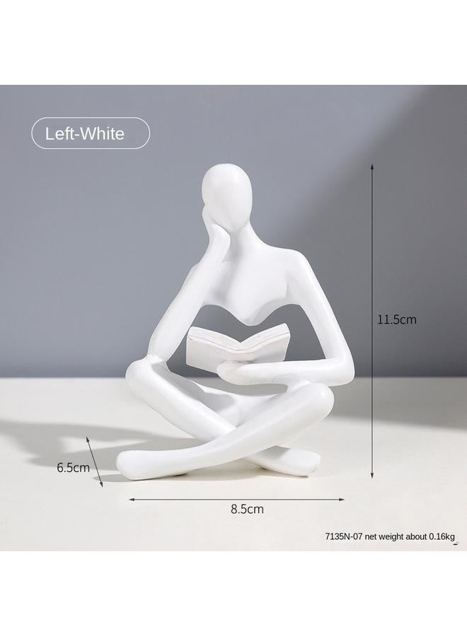 الأزرق جي دبليو شخصية إبداعية مجردة جديدة مفكر قراءة زخارف راتنج غرفة المعيشة النموذجية - Image 1