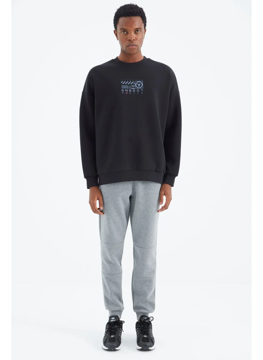 تومي لايف Gray Melange Laced Stripe Detailed Relaxed Fit Men's Tracksuit Bottom - 82106