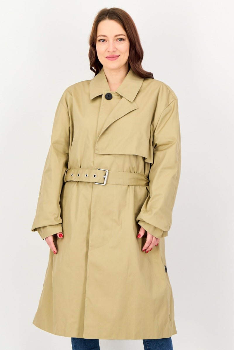 SELECTED Women Regular Fit Plain Trench Coat, Taupe - Image 2
