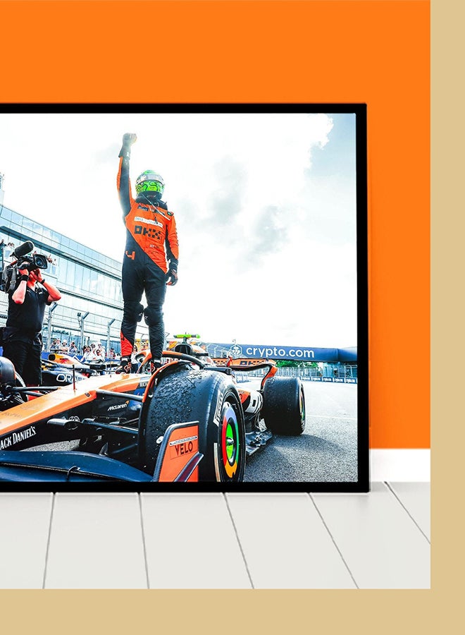 (Assembly frame) Lando Norris poster, Mclaren F1 Miami GP race win, Formula 1 Canvas Wall art, Gift idea for F1 fans