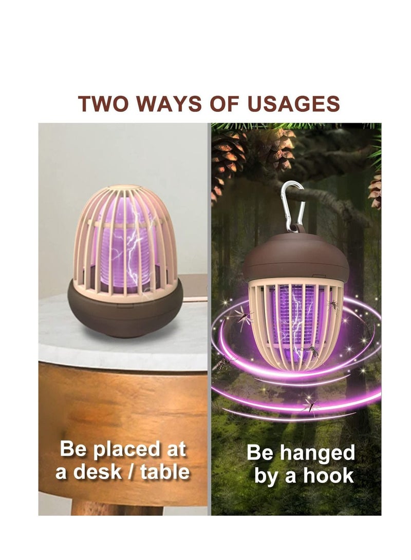 SYOSI Bug Zapper Rechargeable Mosquito Killer, Indoor and Outdoor Electric Fly Trap with Light & Hanging Loop USB Killing Lamp Portable LED, Cordless Powered Waterproof Bug/Fly Trapper  - Image 4