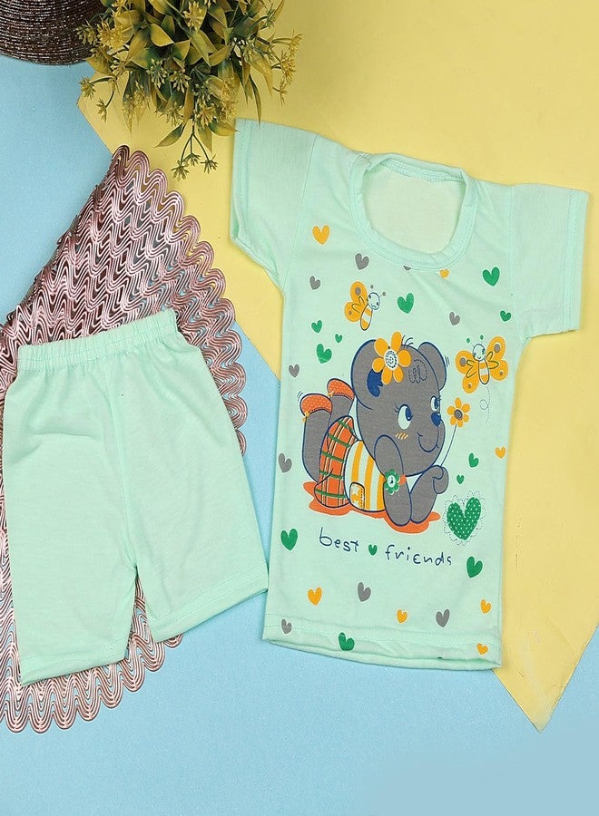 CORTICA Baby Boys & Baby Girls Top-Short Combo Set In Cotton (Random Colors) - Image 4