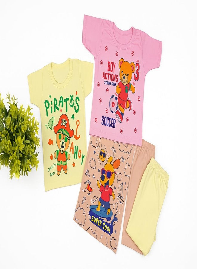 CORTICA Baby Boys & Baby Girls Top-Short Combo Set In Cotton (Random Colors) - Image 1