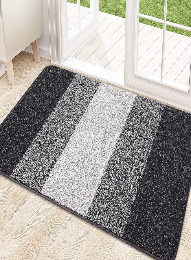 Kitinjoy Indoor Outdoor Door Mat, 32x20 Non-Slip Absorbent Dirt Trapper, Low-Profile Washable Inside Entrance Front Floor Mat, Sturdy Soft Entry Doormats for Entryway, Grey - Image 1
