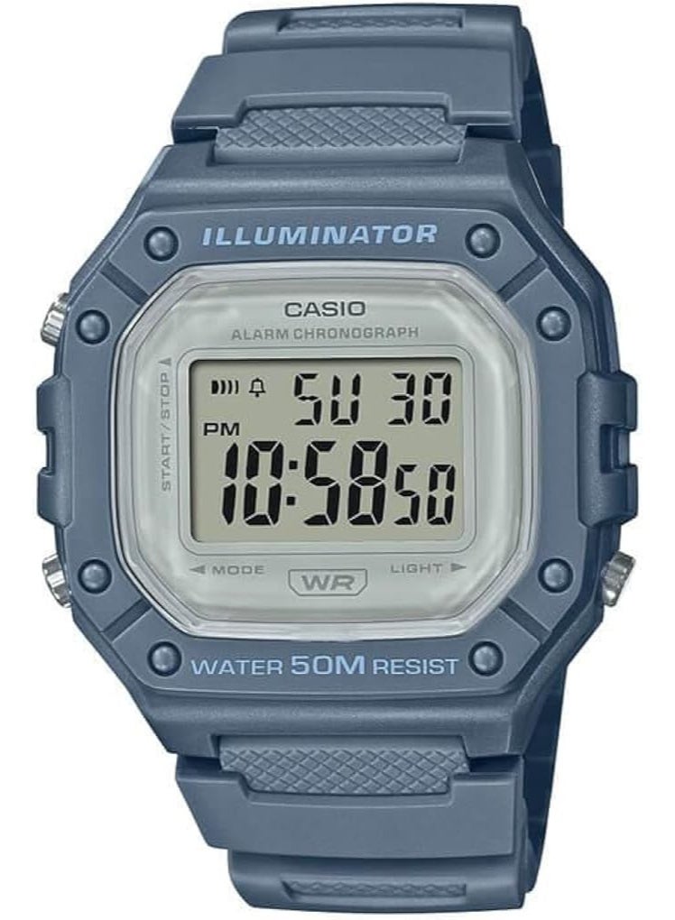 Casio W218H Series | Men’s Digital Watch | 50M WR | 1/100 Second Stopwatch | 100 SEC Chronograph | LED Backlight | Countdown Timer | Daily Alarm | Hourly Time Signal - Image 1