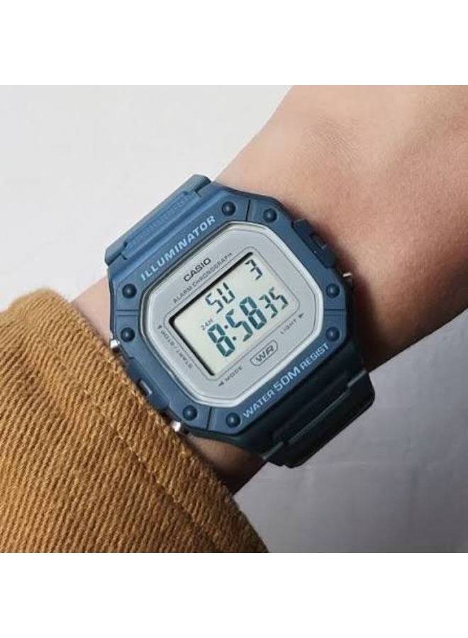 Casio W218H Series | Men’s Digital Watch | 50M WR | 1/100 Second Stopwatch | 100 SEC Chronograph | LED Backlight | Countdown Timer | Daily Alarm | Hourly Time Signal - Image 3
