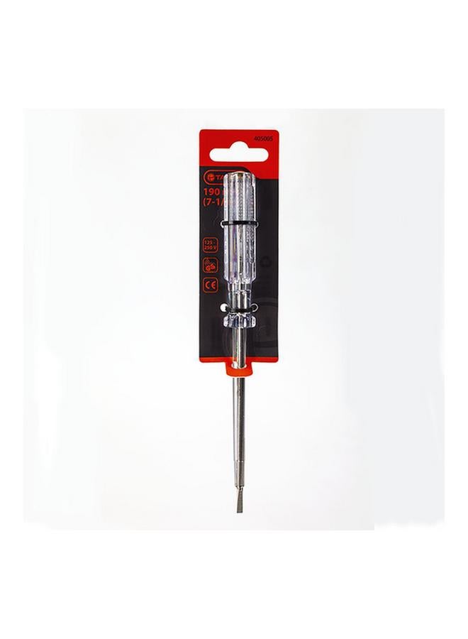 Tactix 200-250V Steel Screwdriver Circuit Tester Clear and Silver 190mm 405005 - Image 3