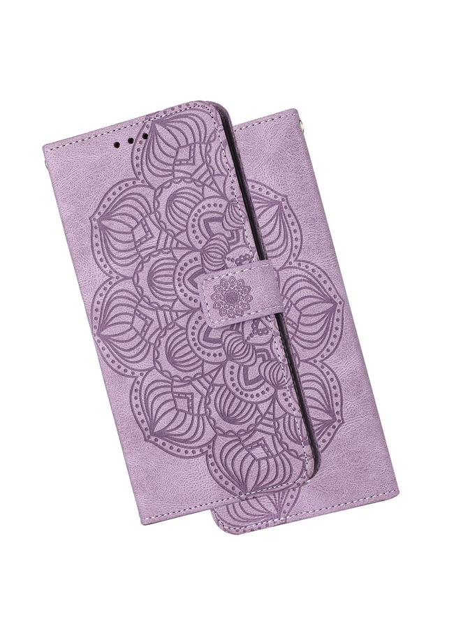 S-TOP Case For Samsung Galaxy S21+ 5G Mandala Embossed Flip Leather Phone Case - Image 2