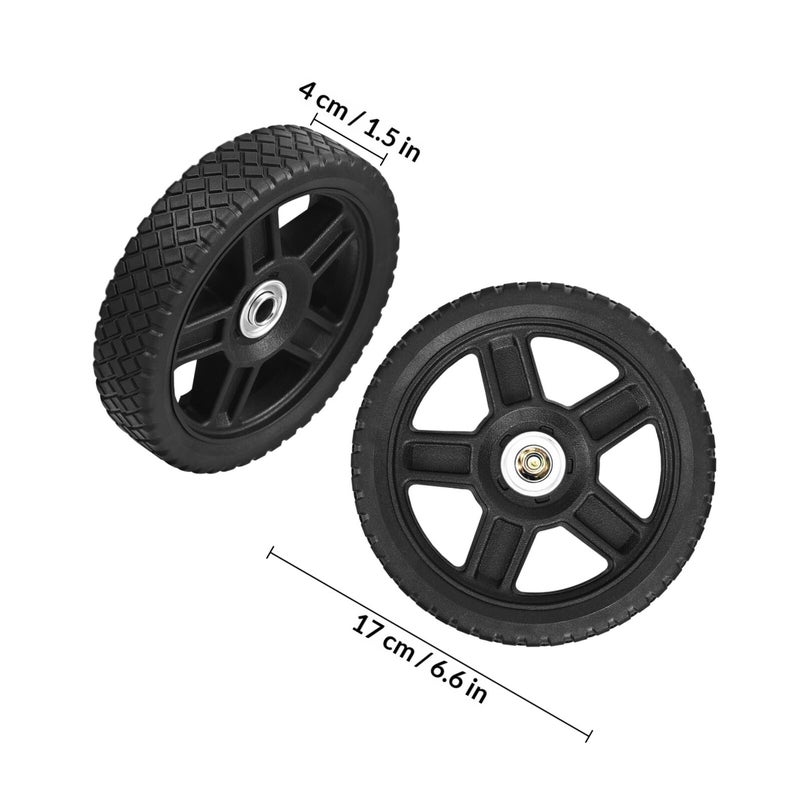 7 Inch Lawn Mower Replacement Wheels 2 Pieces Set with Screws for Push Mower - Image 3