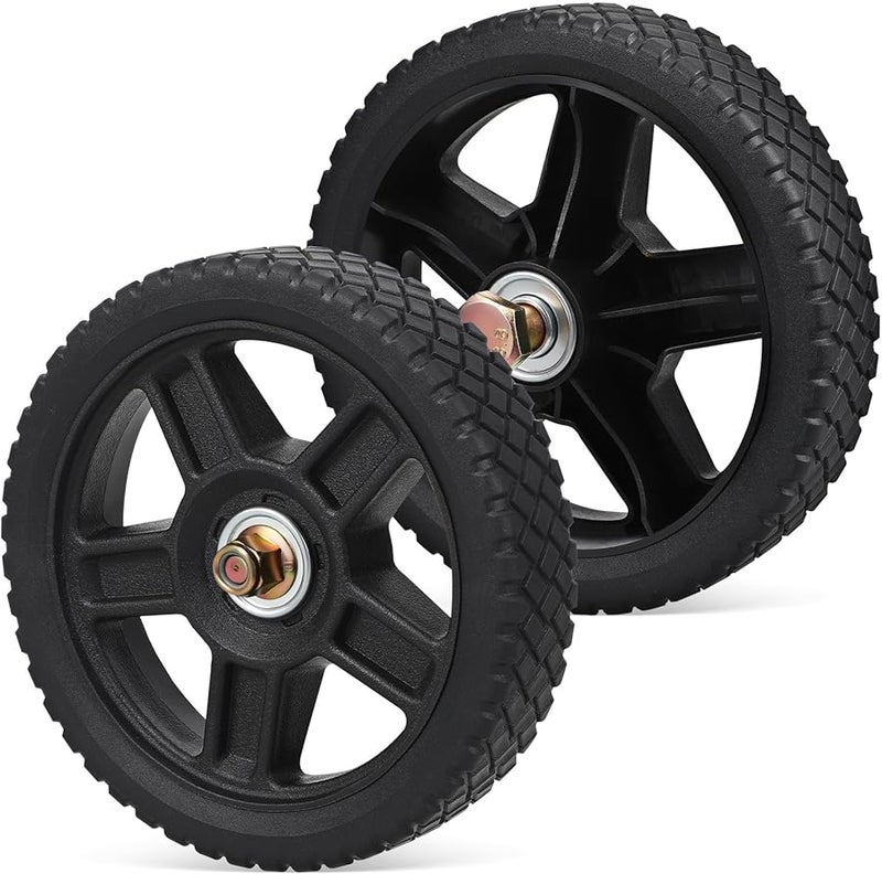 7 Inch Lawn Mower Replacement Wheels 2 Pieces Set with Screws for Push Mower - Image 1