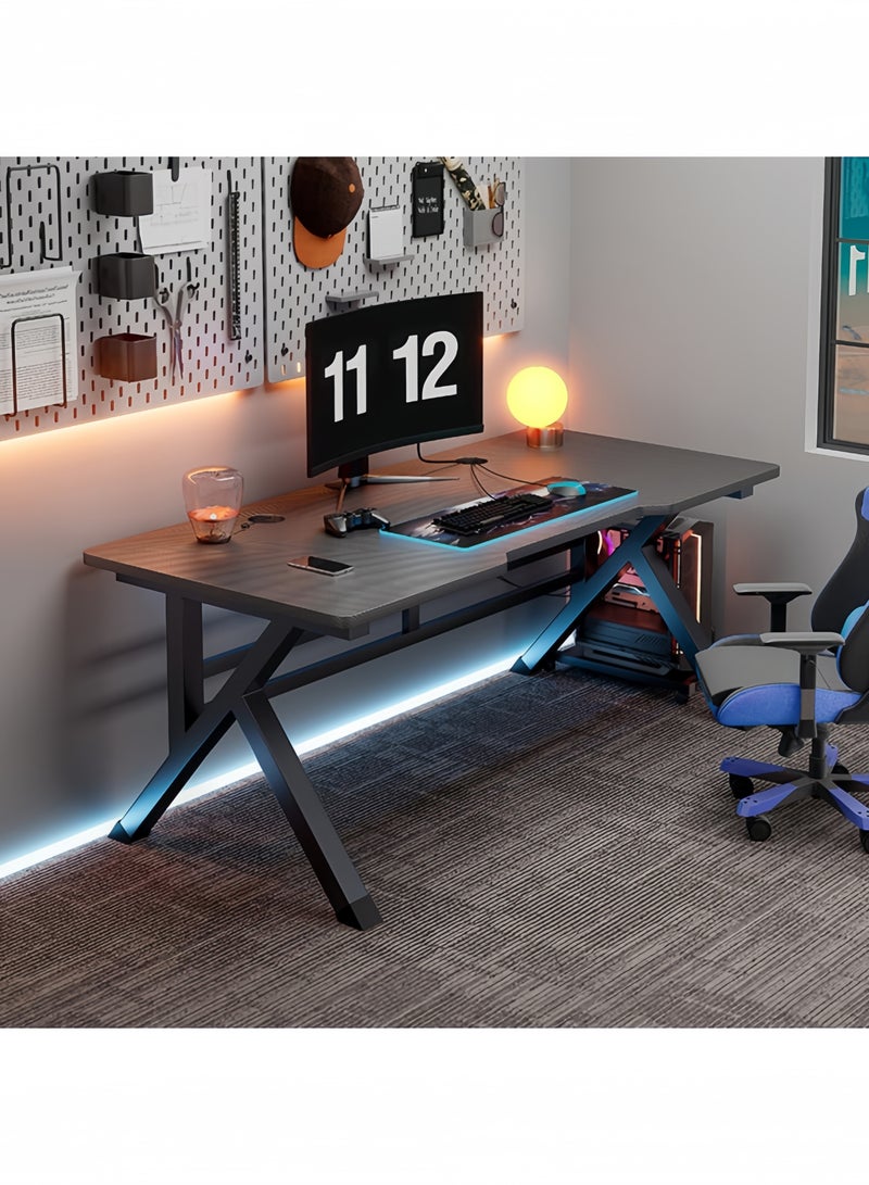GGEROU Gaming Desk 100cm Home Computer Desk Minimalist style Computer Gamer Table with Carbon Fiber Desktop Ergonomic Home Office Computer Desk 100x60x75cm(Without Host Bracket) - Image 1