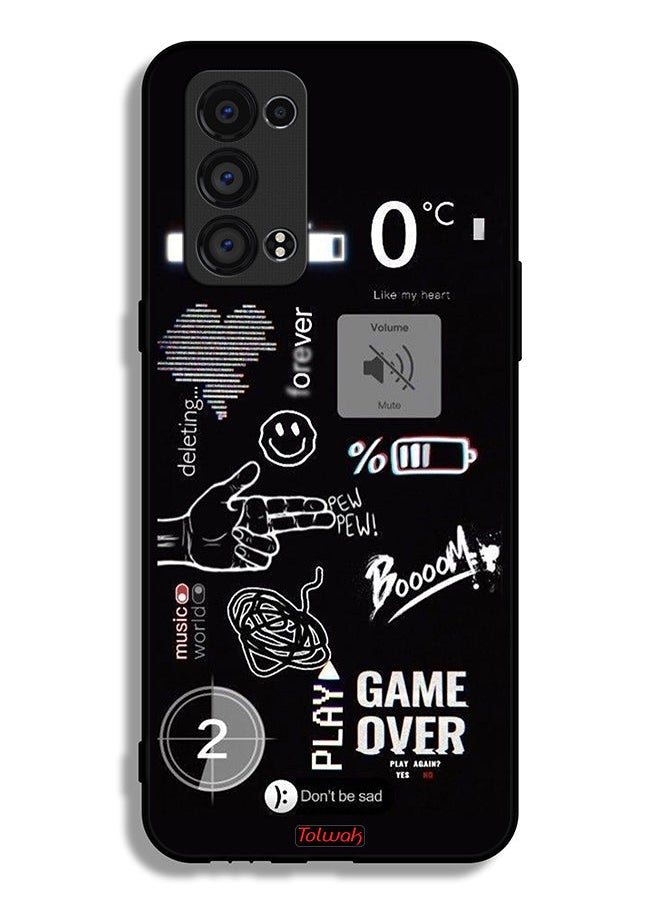 Tolwak Oppo Reno6 Pro 5G (Snapdragon) Protective Case Cover Game Over Pew Pew  - Image 2
