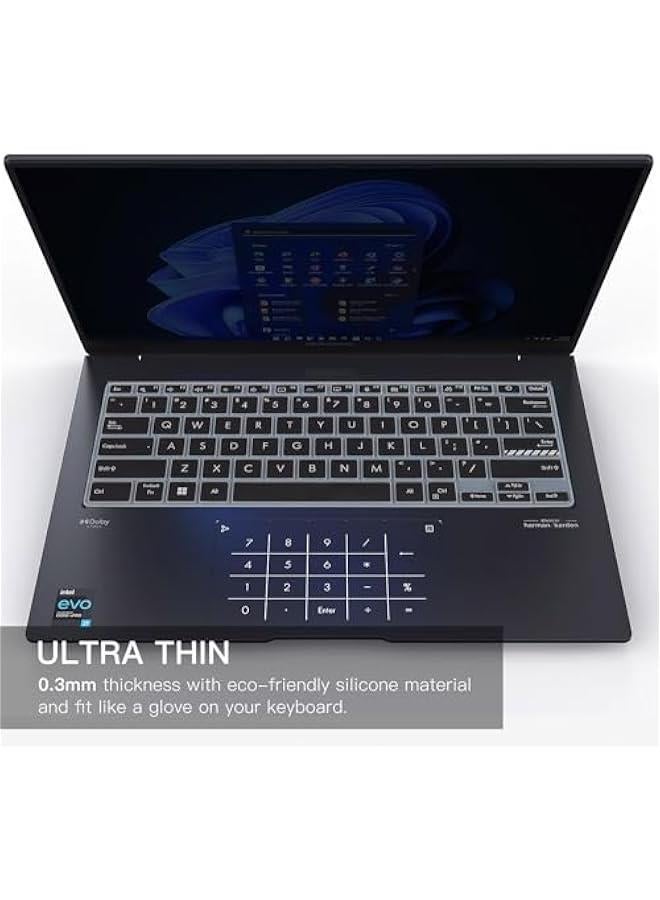 Arabest Black Keyboard Protector for 2023 ASUS ZenBook 14X and ZenBook Pro 14 OLED Notebooks - Incompatible with 2024 Variants. - Image 3