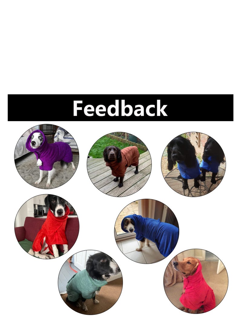 SYOSI - Dog Drying Coat Dry Fast Dog Bag Dog Bathrobe Towel Microfibre Fast Drying Super Absorbent Pet Dog Cat Bath Robe Towel Luxuriously Soft Purple L - Image 1