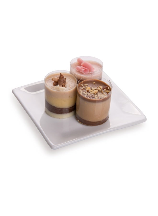 Restaurantware 3 Inch Square Mini Plates , 10 Square Small White Plates For Appetizers - Microwavable, Oven-Safe, White Porcelain Square White Appetizer Plates, Won't Chip, For Appetizers Or Desserts  - Image 2